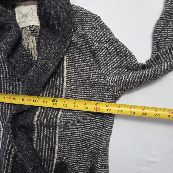 Angel of the North Shawl Collar Open Front Knit Cardigan Grey S - Picture 8 of 8